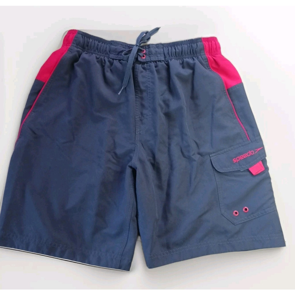 Speedo Swim Trunks Shorts Mens Large Navy and Red